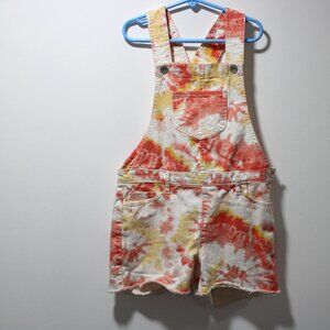 Kids Place Coveralls size 8.  Acid wash multicolor with three pockets.